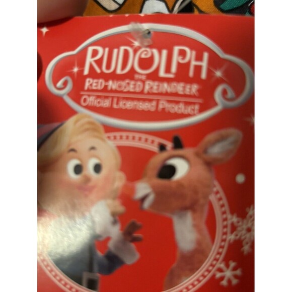 Christma Holiday Scrub Top Rudolph & Friend Multicolor S/S VNeck Size XSmall NWT - Picture 3 of 5